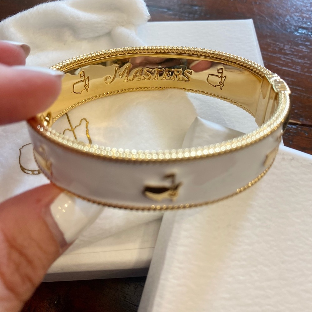 NEW Masters bangle bracelet, white and gold, Augusta National, Golf - Picture 1 of 5